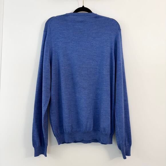 Brooks Brothers Stretch Merino Wool V-Neck Pullover Sweater Light Blue Men's L - Picture 6 of 11